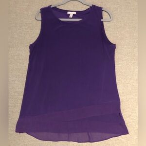 Dress Barn Purple Sleeveless Mesh Detail